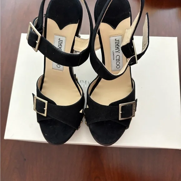 Jimmy Choo Urban Black Suede Women's Platform Sandals. Size 37 (6.5M) - Picture 5 of 16